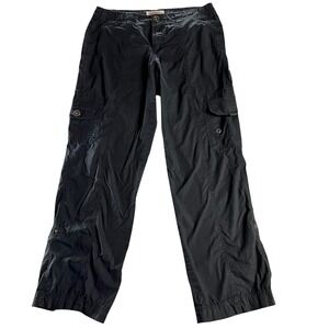 Khakis &‎ Co Women's Cargo Pants Size 10 Black Relaxed Utility Trousers Casual